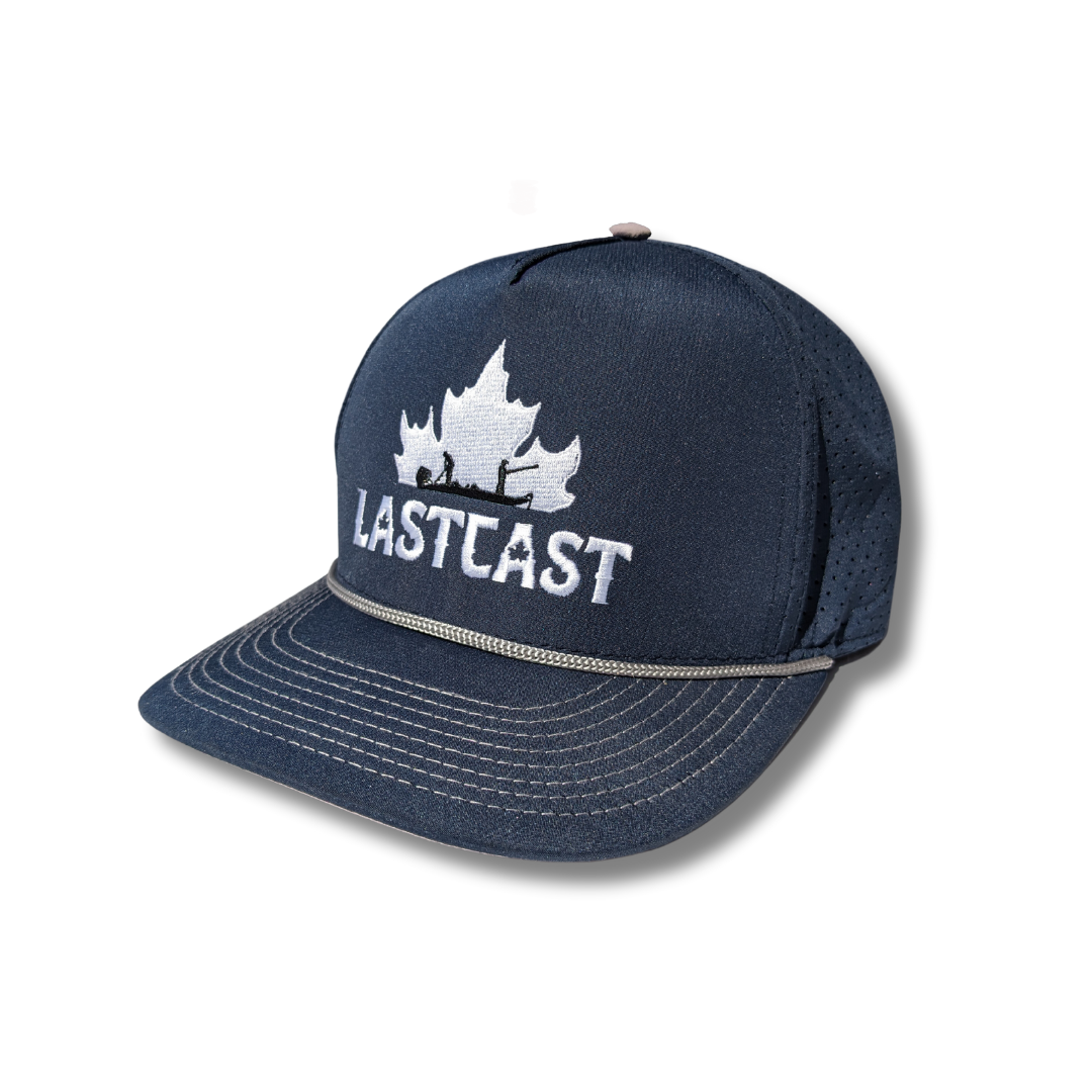 Navy coloured rope hat with canada leaf logo